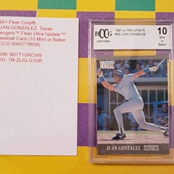 1991 Fleer Corp® JUAN GONZALEZ, Texas Rangers™ Fleer Ultra Update™ Baseball Card - Picture 1 of 2